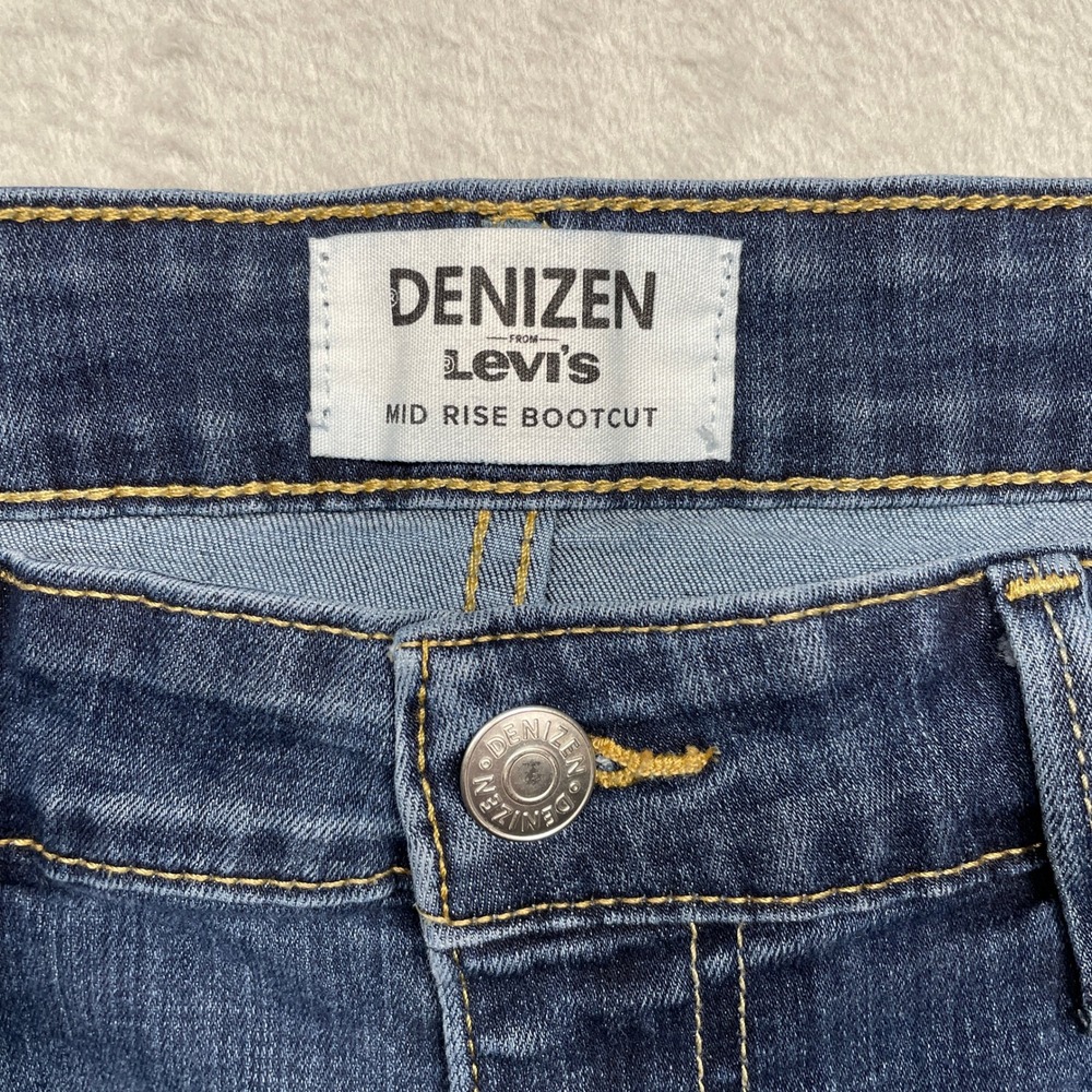 Denizen Levi's Bootcut Jeans Womens 16M 33x32 Blue Mid Rise Distressed - Picture 5 of 14